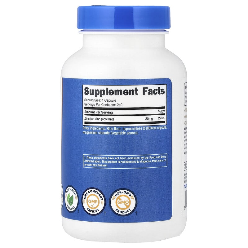 Nutricost, Zinc Picolinate, 30 mg, 240 Capsules