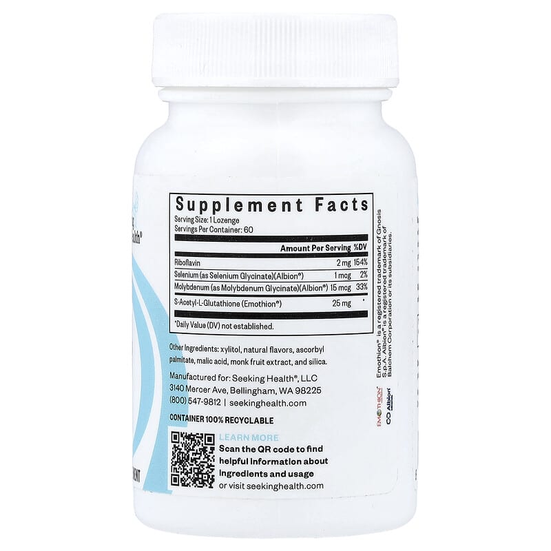 Seeking Health, Glutathione with Cofactors, 60 Lozenges