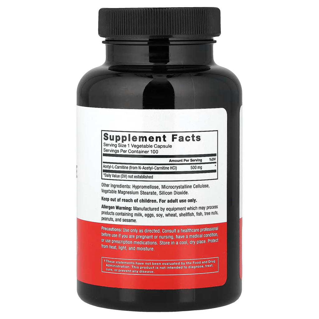 Force Factor, Acetyl L-Carnitine, 500 mg, 100 Vegetable Capsules