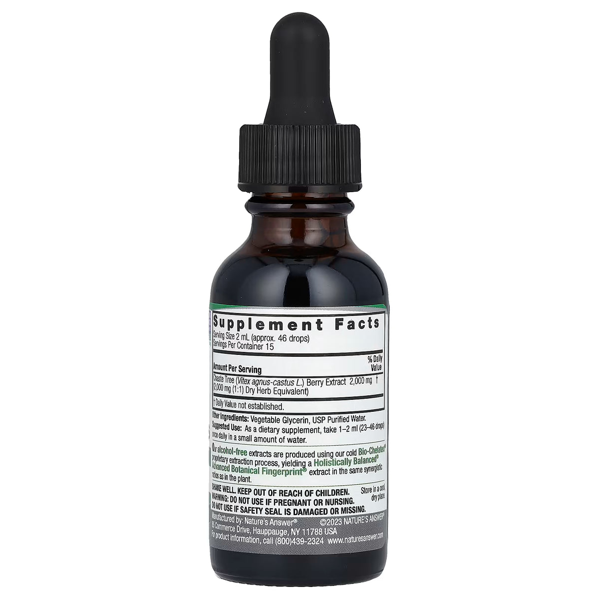 Nature's Answer, Chasteberry Vitex Agnus Castus, Fluid Extract, Alcohol-Free, 2,000 mg, 1 fl oz (30 ml)