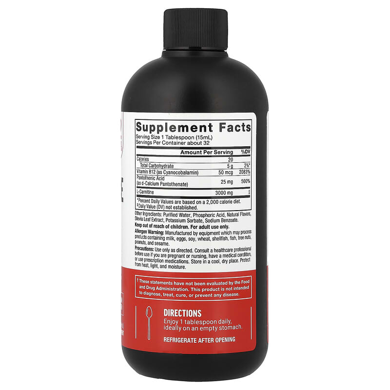 Force Factor, L-Carnitine Liquid, Orange, 16 fl oz (473 ml)