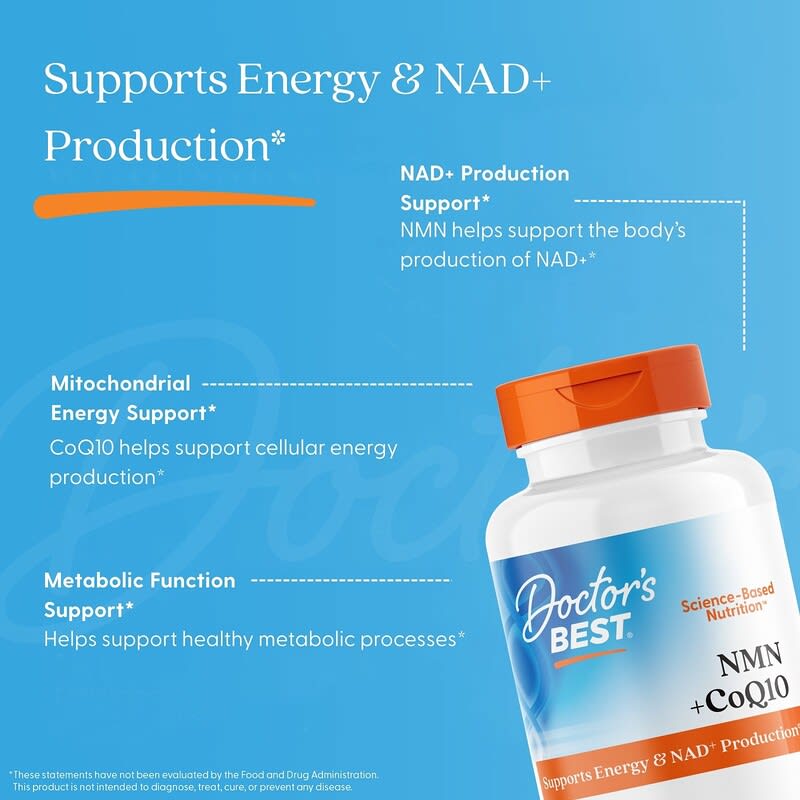 Doctor's Best, NMN + CoQ10, 60 Veggie Caps