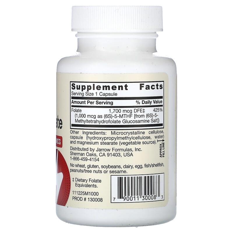 Jarrow Formulas, Methyl Folate, Ultra Strength, 1,000 mcg, 100 Veggie Capsules