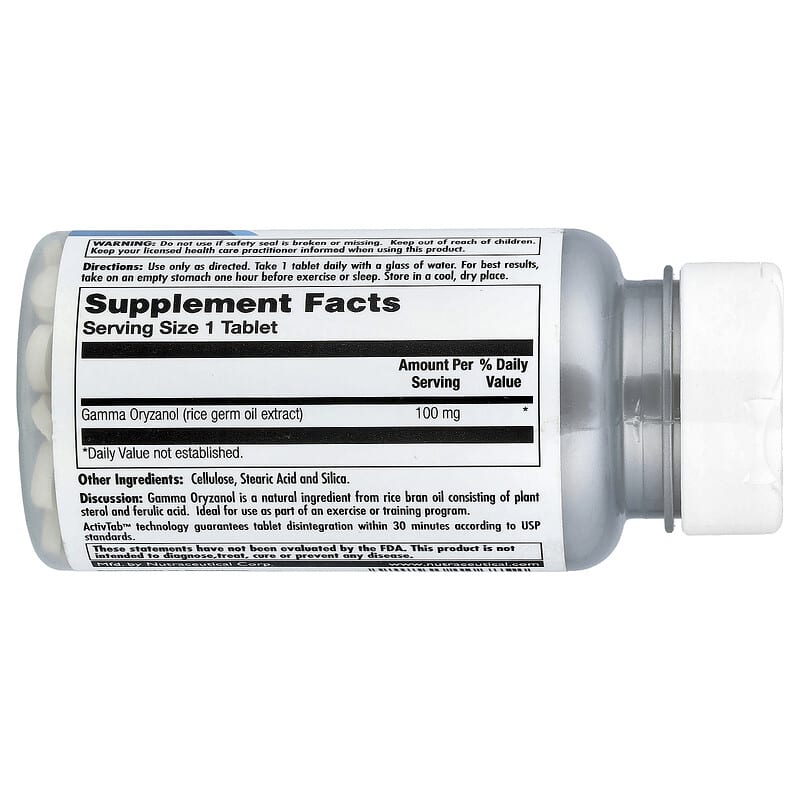 KAL, Gamma Oryzanol, 100 mg, 100 Tablets