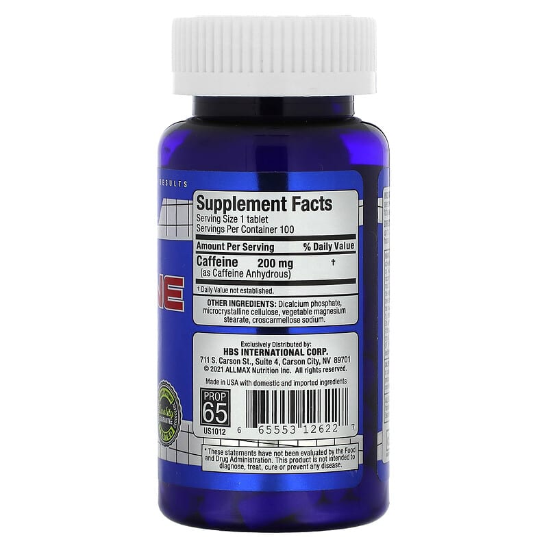 ALLMAX, Essentials, Caffeine, 200 mg, 100 Tablets