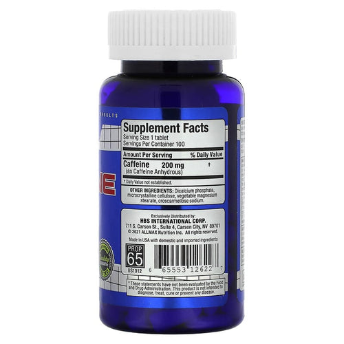 ALLMAX, Essentials, Caffeine, 200 mg, 100 Tablets