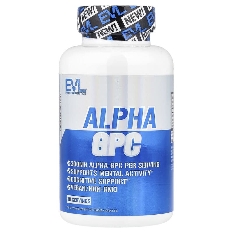 EVLution Nutrition, Alpha GPC, 60 Veg Capsules (300 mg per Capsule)