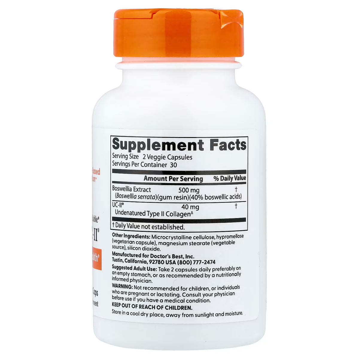 Doctor's Best, Boswellia + UC-II, 60 Veggie Caps