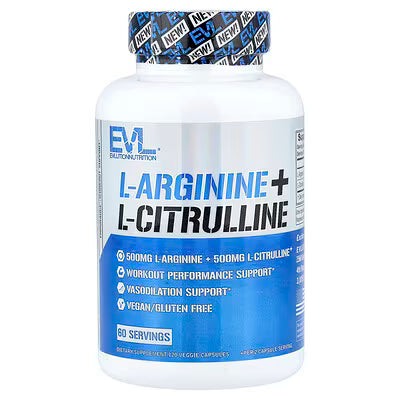 EVLution Nutrition, L-Arginine + L-Citrulline, 120 Veggie Capsules