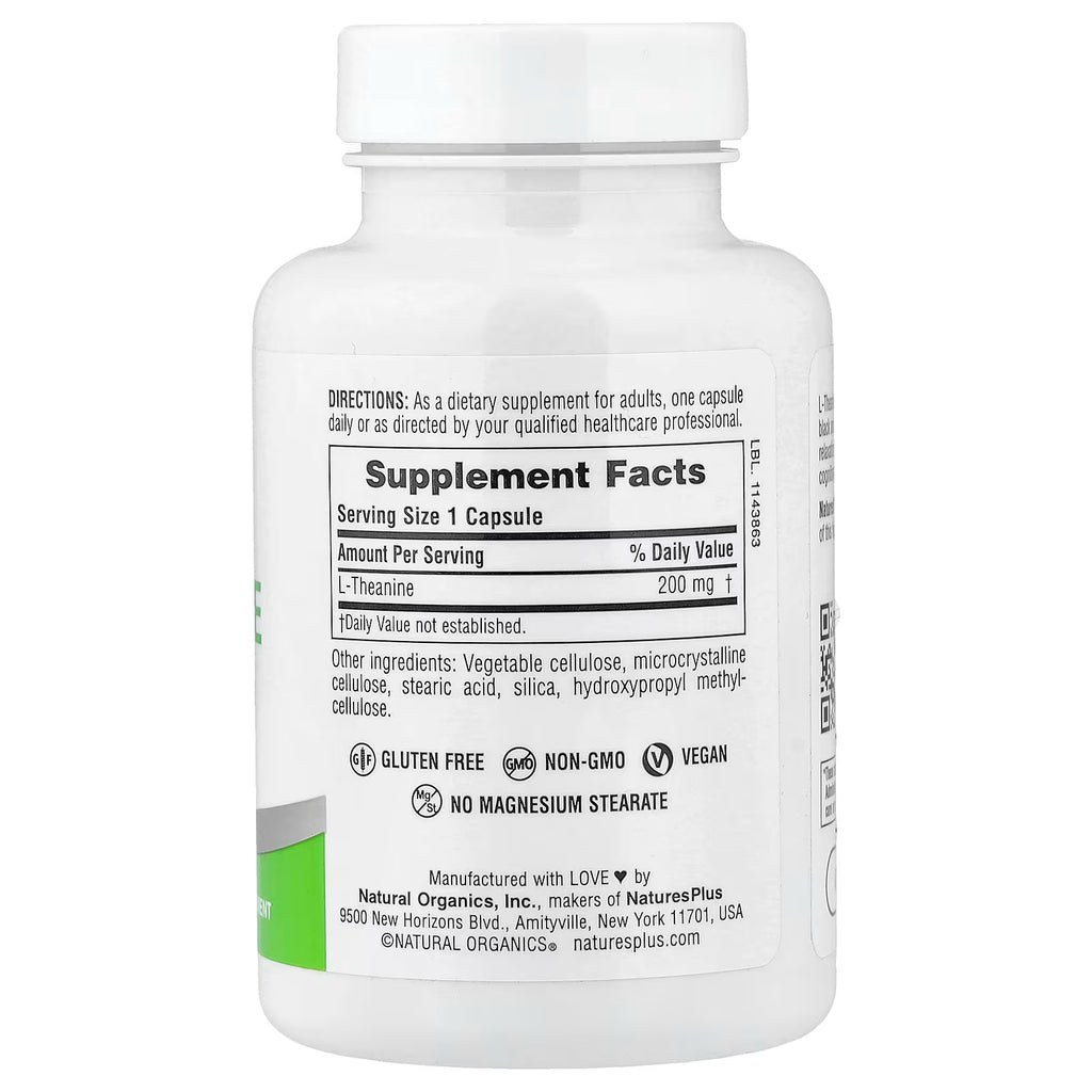 NaturesPlus, Pro L-Theanine 200, 60 Capsules (200 mg per Capsule)