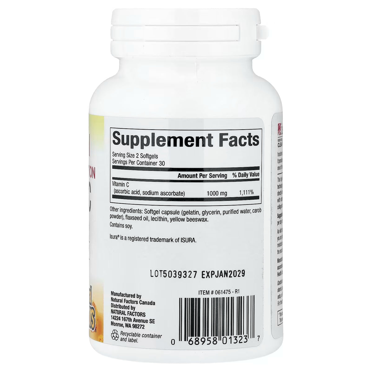 Natural Factors, Liposomal Vitamin C, 60 Softgels (500 mg per Softgel)