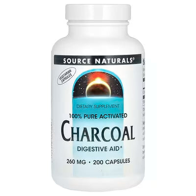 Source Naturals, 100% Pure Activated Charcoal, 260 mg , 200 Capsules