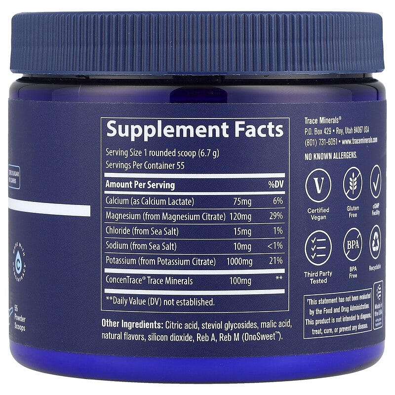 Trace, Keto Electrolyte Powder, Lemon Lime, 13 oz (369 g)