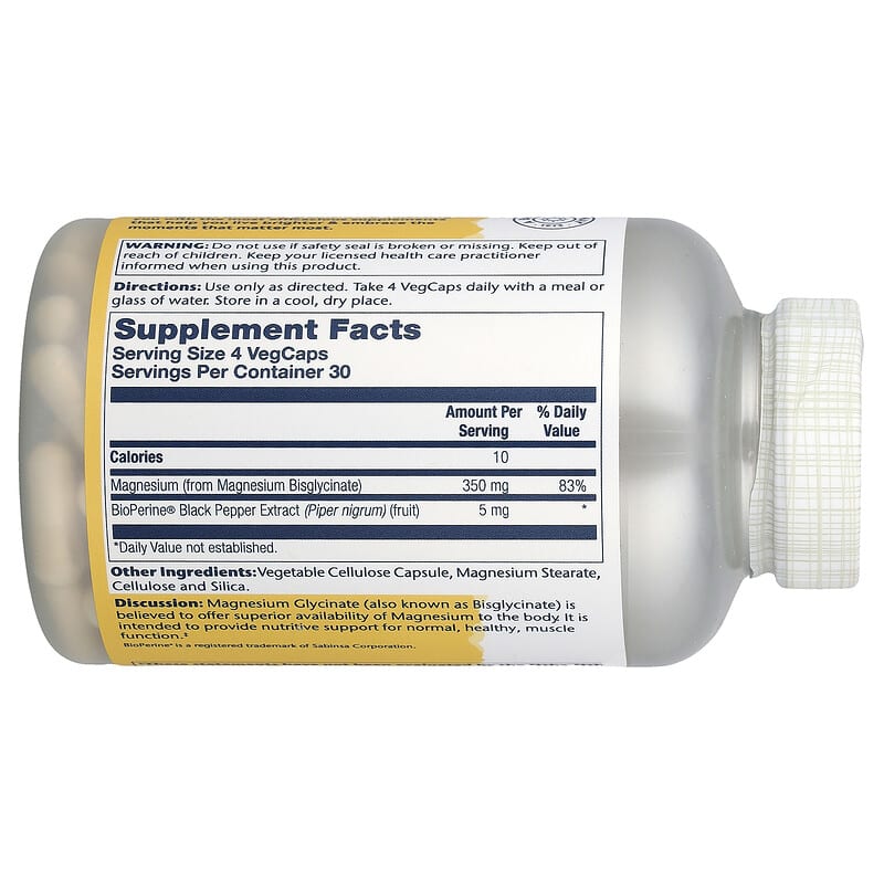 Solaray, High Absorption Magnesium Glycinate, 120 veg caps