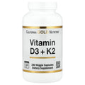 California Gold Nutrition, Vitamin D3 + K2, 240 Veg Capsules