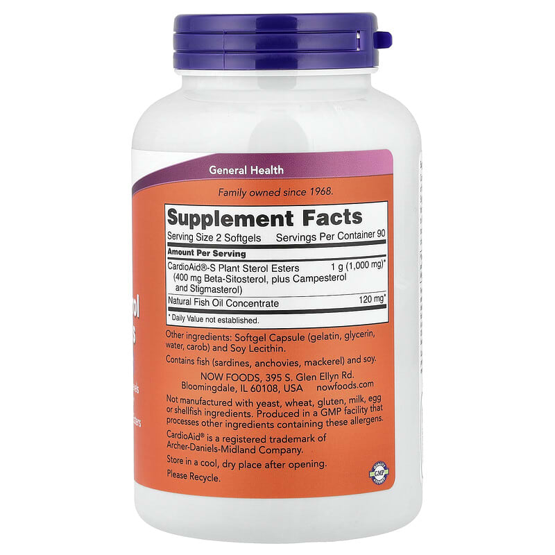 NOW Foods, Beta-Sitosterol Plant Sterols, 180 Softgels