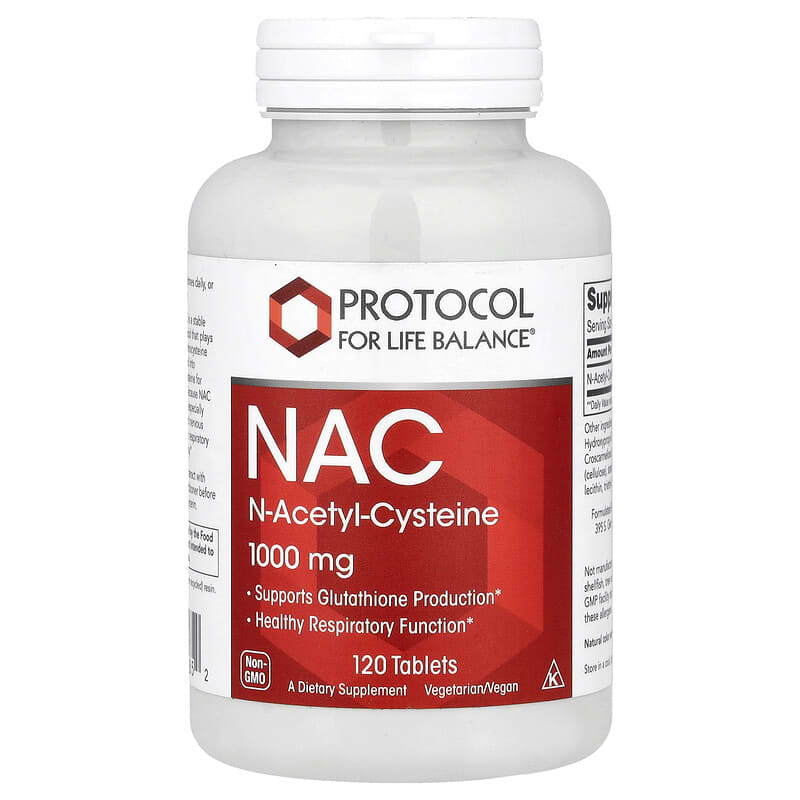 Protocol for Life Balance, NAC, 1,000 mg, 120 Tablets