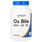 Nutricost, Ox Bile, 500 mg, 120 Capsules