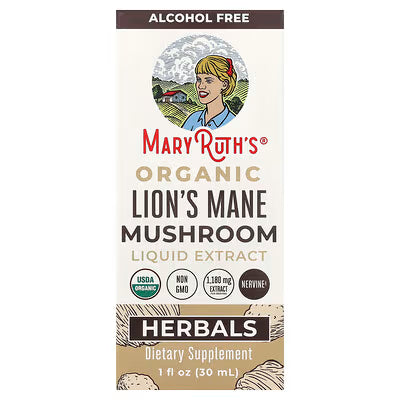 MaryRuth's, Organic Lion's Mane Mushroom Liquid Extract, Alcohol Free, 1 fl oz (30 ml)