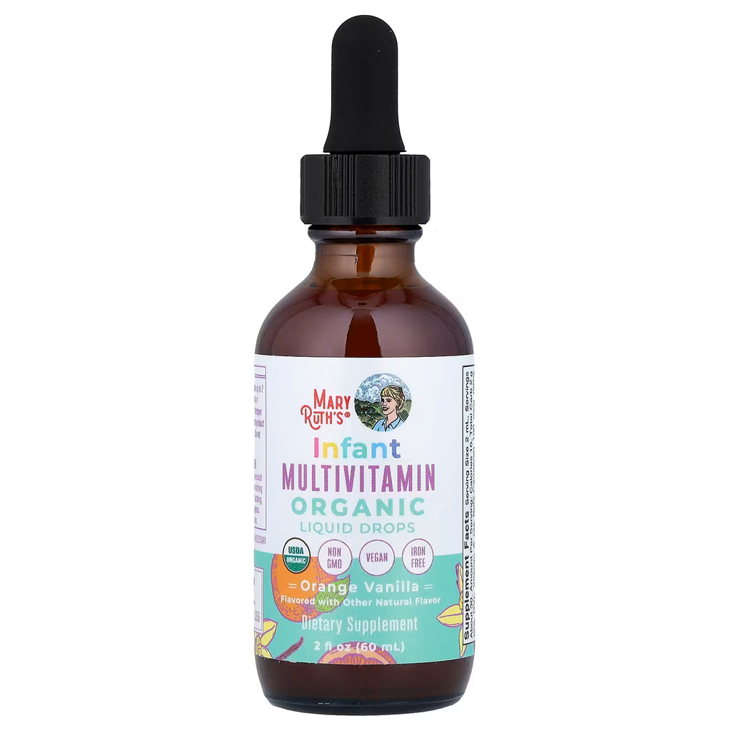 MaryRuth's, Organic Infant Multivitamin Liquid Drops, 6-12 Months, Orange Vanilla, 2 fl oz (60 ml)