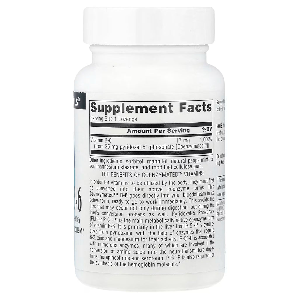 Source Naturals, Coenzymated™ B-6, 25 mg, 120 Lozenges