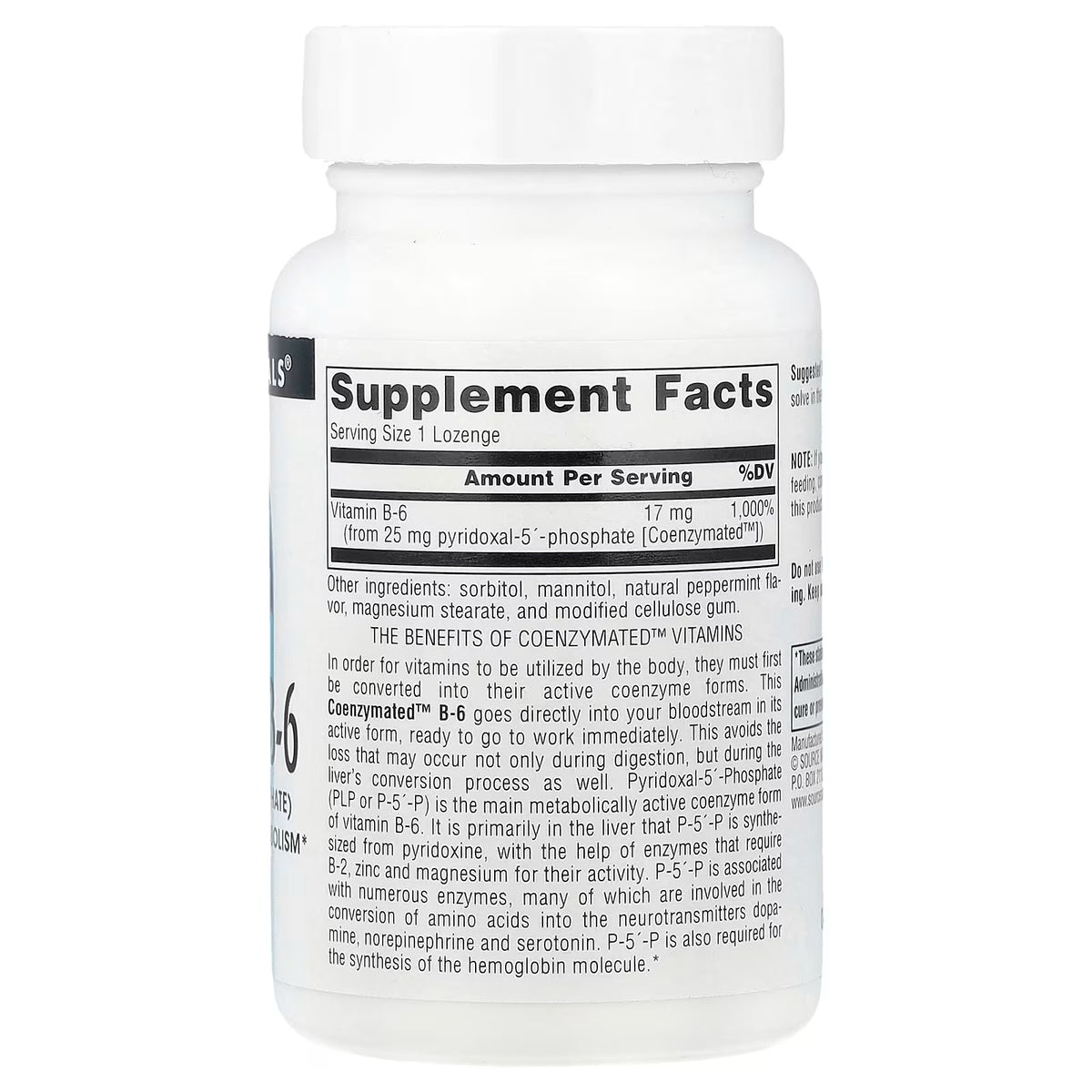 Source Naturals, Coenzymated™ B-6, 25 mg, 120 Lozenges