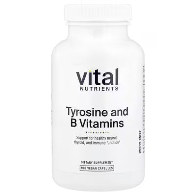 Vital Nutrients, Tyrosine and B Vitamins, 100 Vegan Capsules