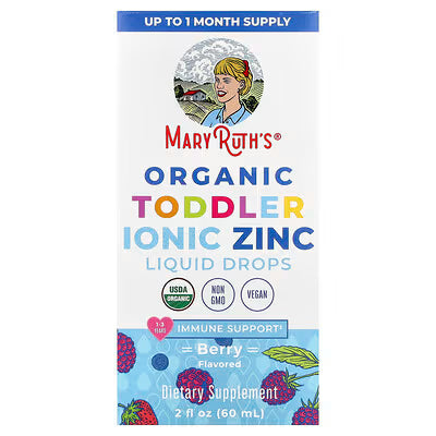 MaryRuth's, Organic Toddler Ionic Zinc Liquid Drops, 1-3 Years, Berry, 2 fl oz (60 ml)