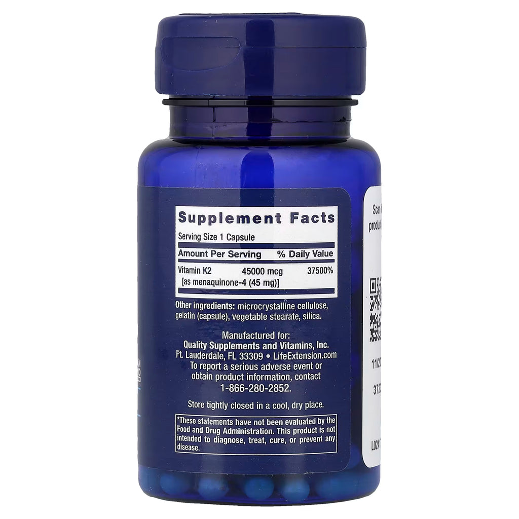Life Extension, Mega Vitamin K2, 45,000 mcg, 30 Capsules