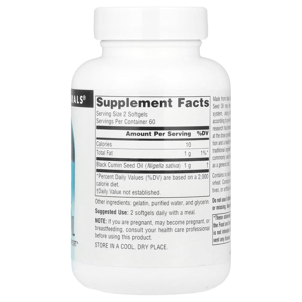Source Naturals, Black Seed Oil, 120 Softgels (500 mg per Softgel)