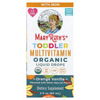 MaryRuth's, Organic Toddler Multivitamin Liquid Drops With Iron, 1-3 Years, Orange Vanilla, 2 fl oz (60 ml)