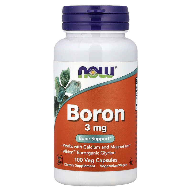 NOW Foods, Boron, 3 mg, 100 Veg Capsules