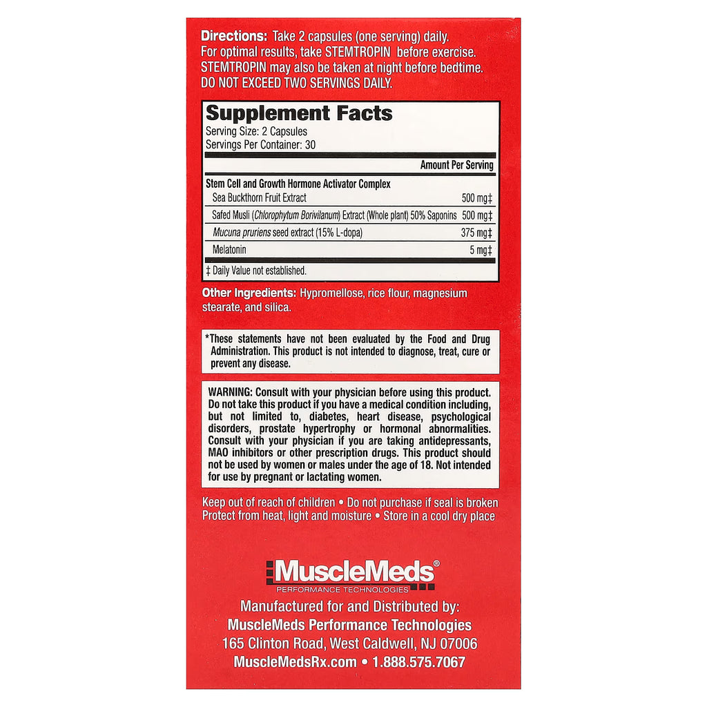 MuscleMeds, Stemtropin, 60 Capsules