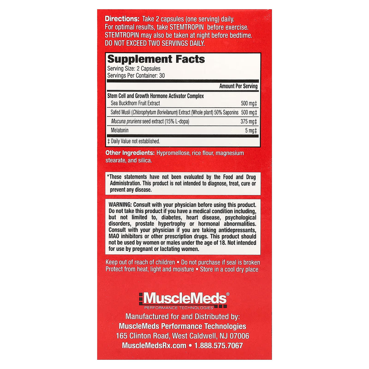 MuscleMeds, Stemtropin, 60 Capsules
