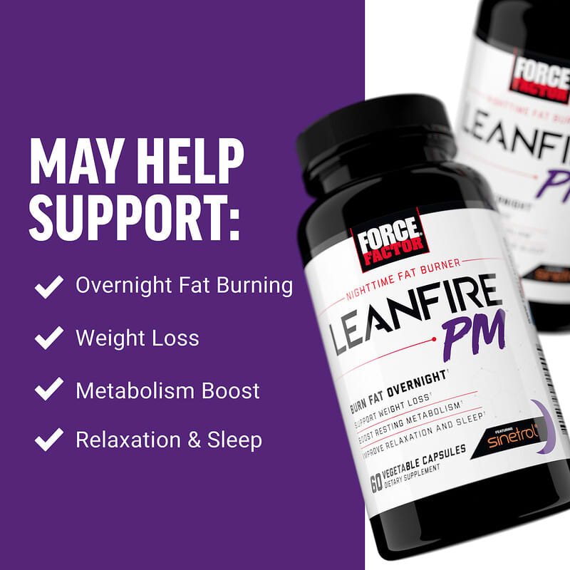 Force Factor, LeanFire PM, Nighttime Fat Burner, 60 Veg Capsules
