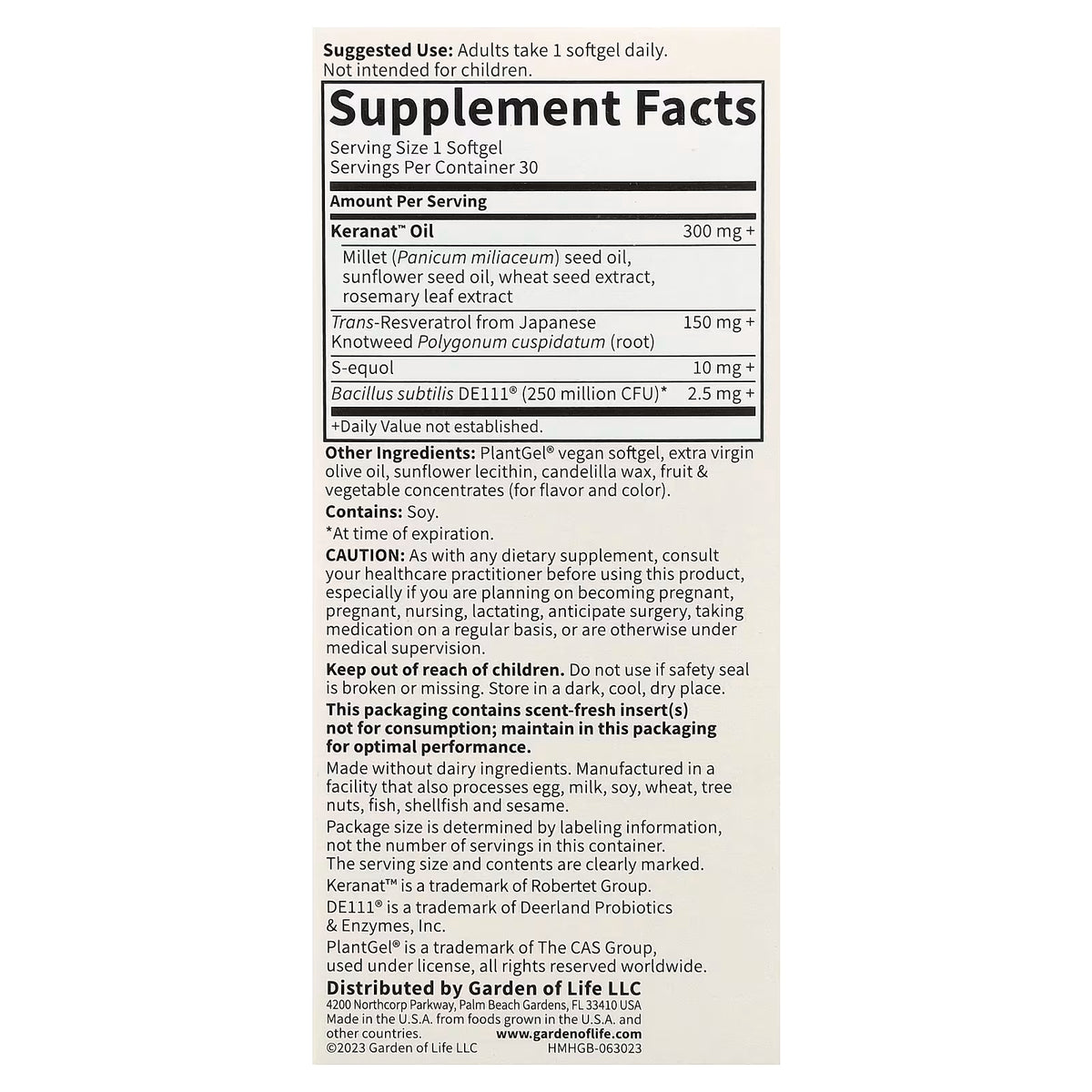 Garden of Life, Herbals, Menopause + Hair Growth, Berry, 30 Vegan Softgels