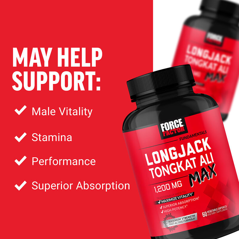Force Factor, Fundamentals, LongJack Tongkat Ali Max, 60 Veg Capsules