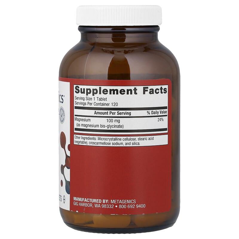 Metagenics, Magnesium Glycinate, 100 mg, 120 Tablets