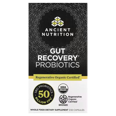 Ancient Nutrition, Gut Recovery Probiotics, 60 Capsules