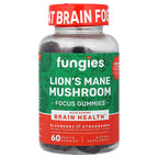 Fungies, Lion's Mane Mushroom Focus Gummies, Blueberry and Strawberry, 60 Pectin Gummies
