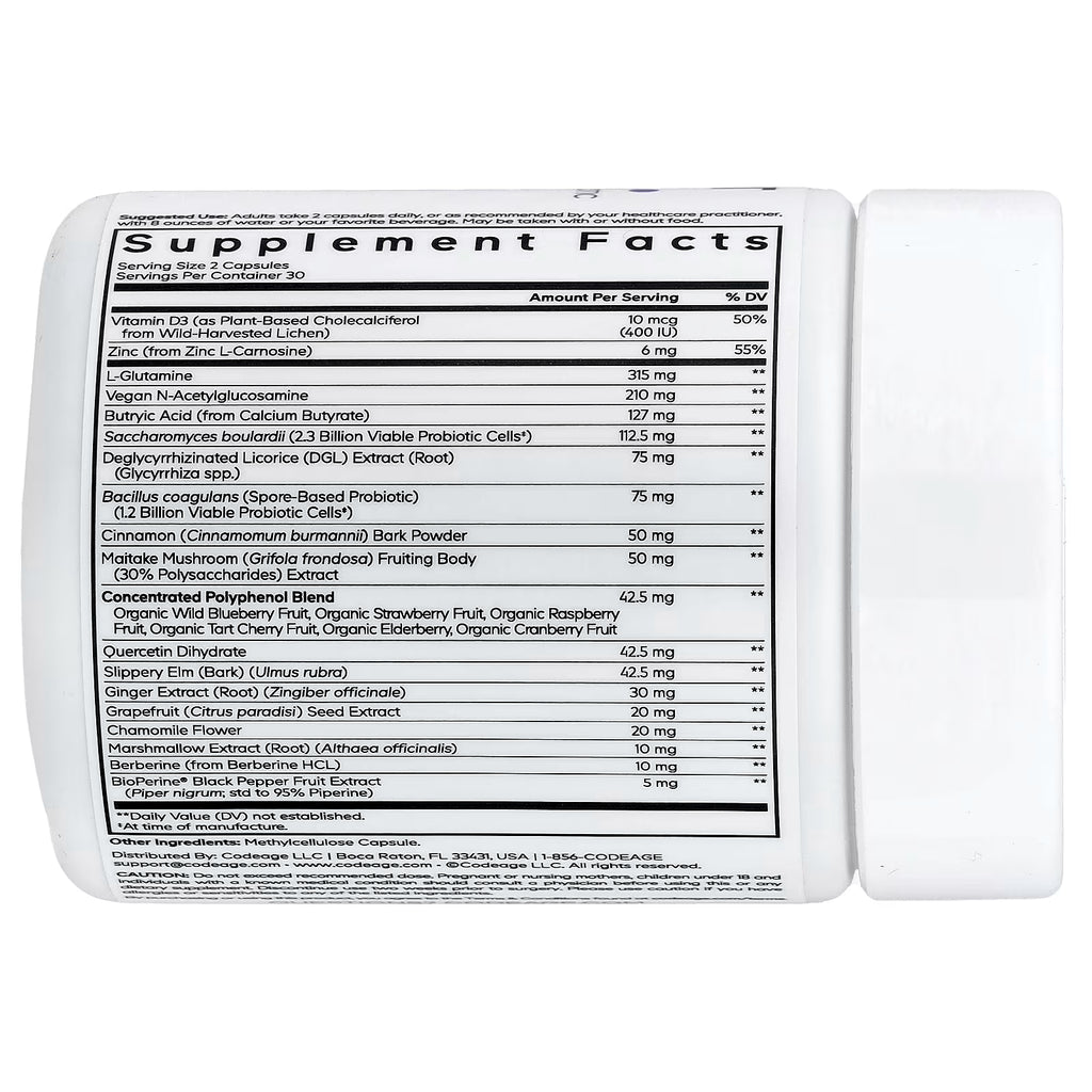 Codeage, Leaky Gut Formula, 60 Vegetable Capsules