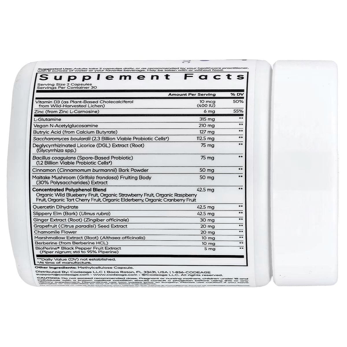 Codeage, Leaky Gut Formula, 60 Vegetable Capsules