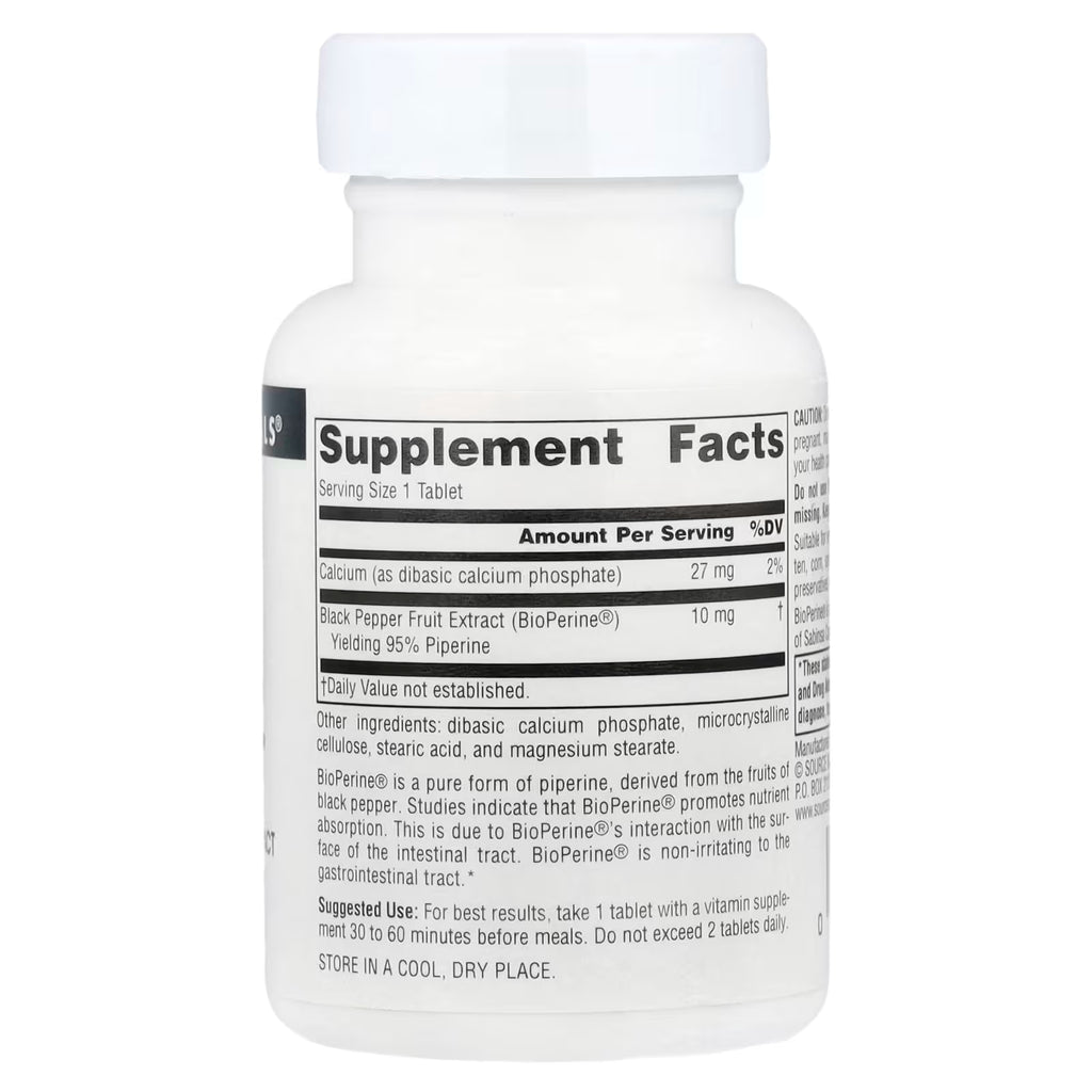 Source Naturals, BioPerine®, 10 mg, 120 Tablets