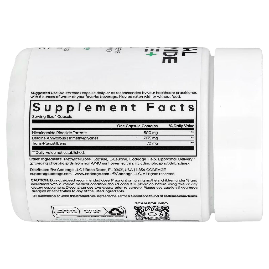 Codeage, Liposomal Nicotinamide Riboside+, 60 Vegetable Capsules