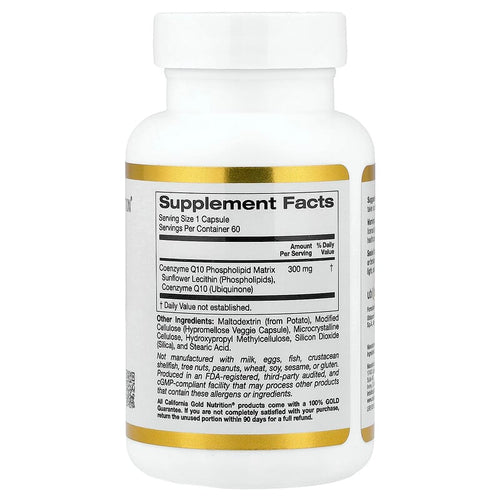 California Gold Nutrition, CoQ10 Phytosome, 300 mg, 60 Veg Capsules