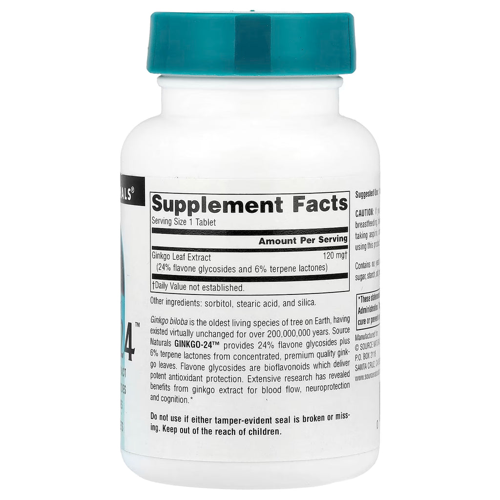 Source Naturals, Ginkgo-24™, 120 mg, 120 Tablets