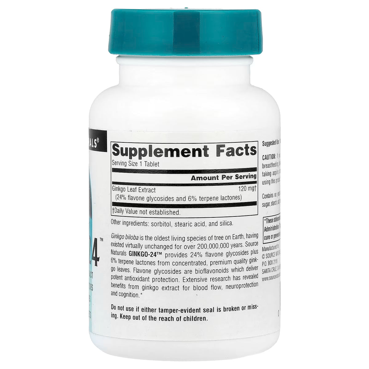 Source Naturals, Ginkgo-24™, 120 mg, 120 Tablets
