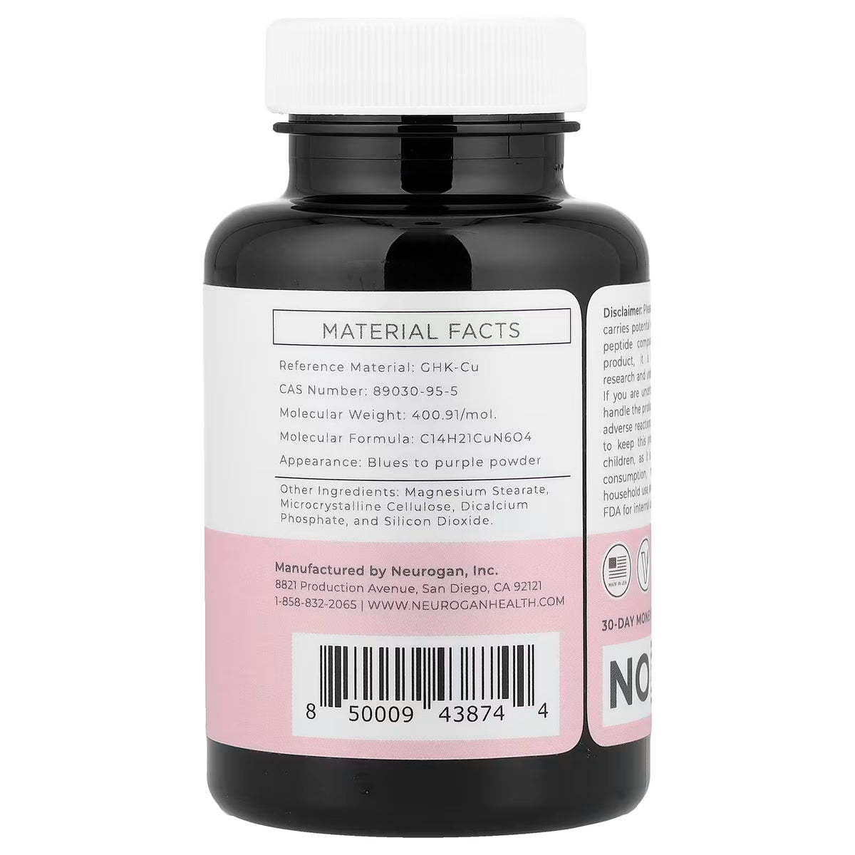 Neurogan Health, GHK-CU Copper Peptide, 120 mcg, 60 Tablets