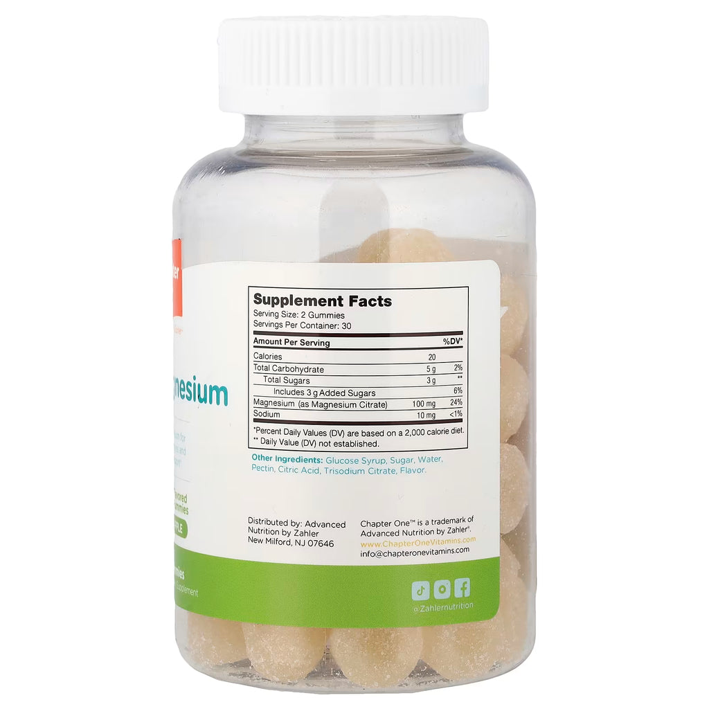 Zahler, Chapter One, Magnesium Gummies, Apple, 60 Gummies (50 mg per Gummy)