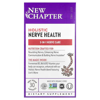 New Chapter, Holistic Nerve Health, 30 Capsules